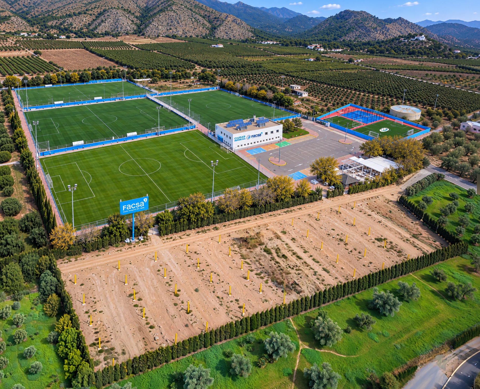 Vista Aérea General de la Ciudad Deportiva FACSA